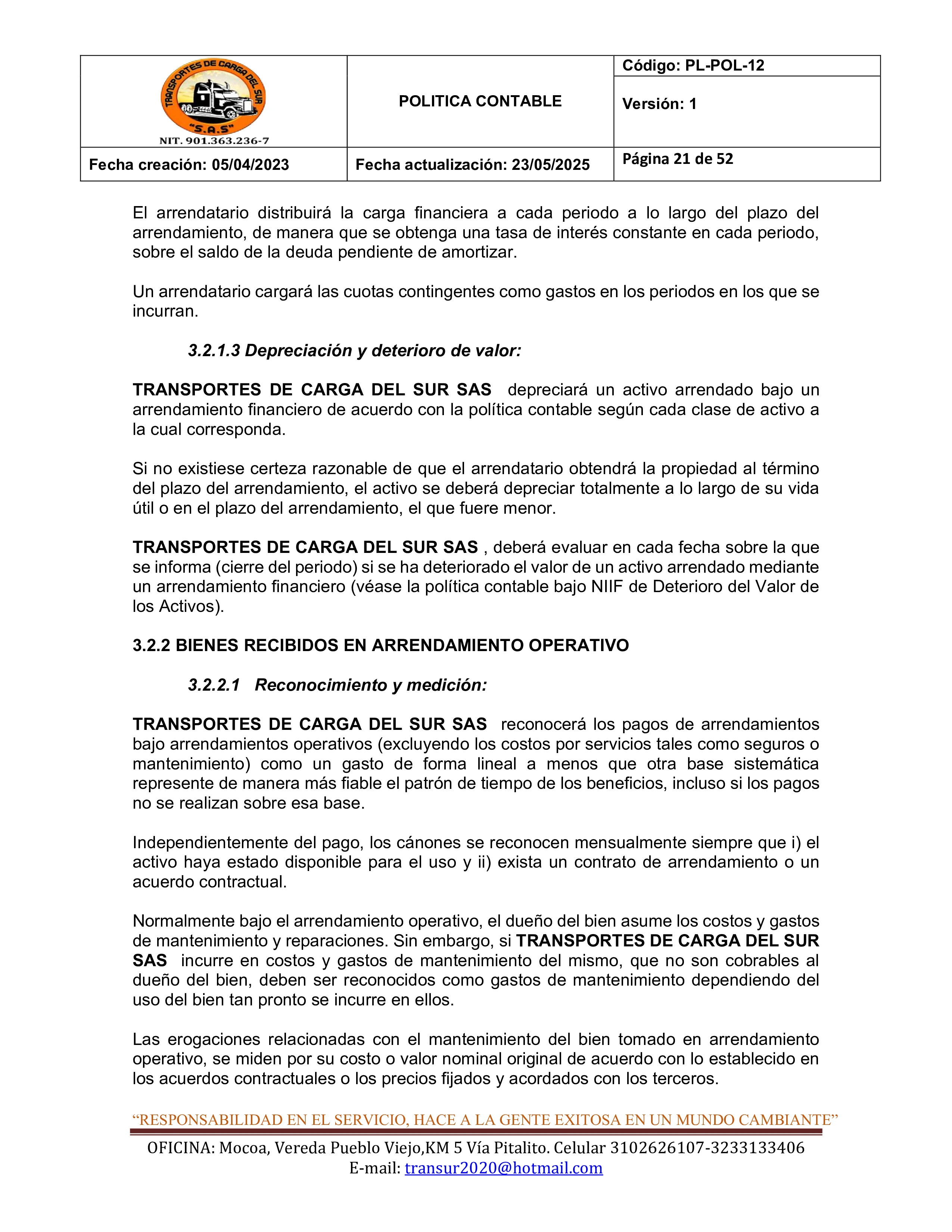 Política Contable 21