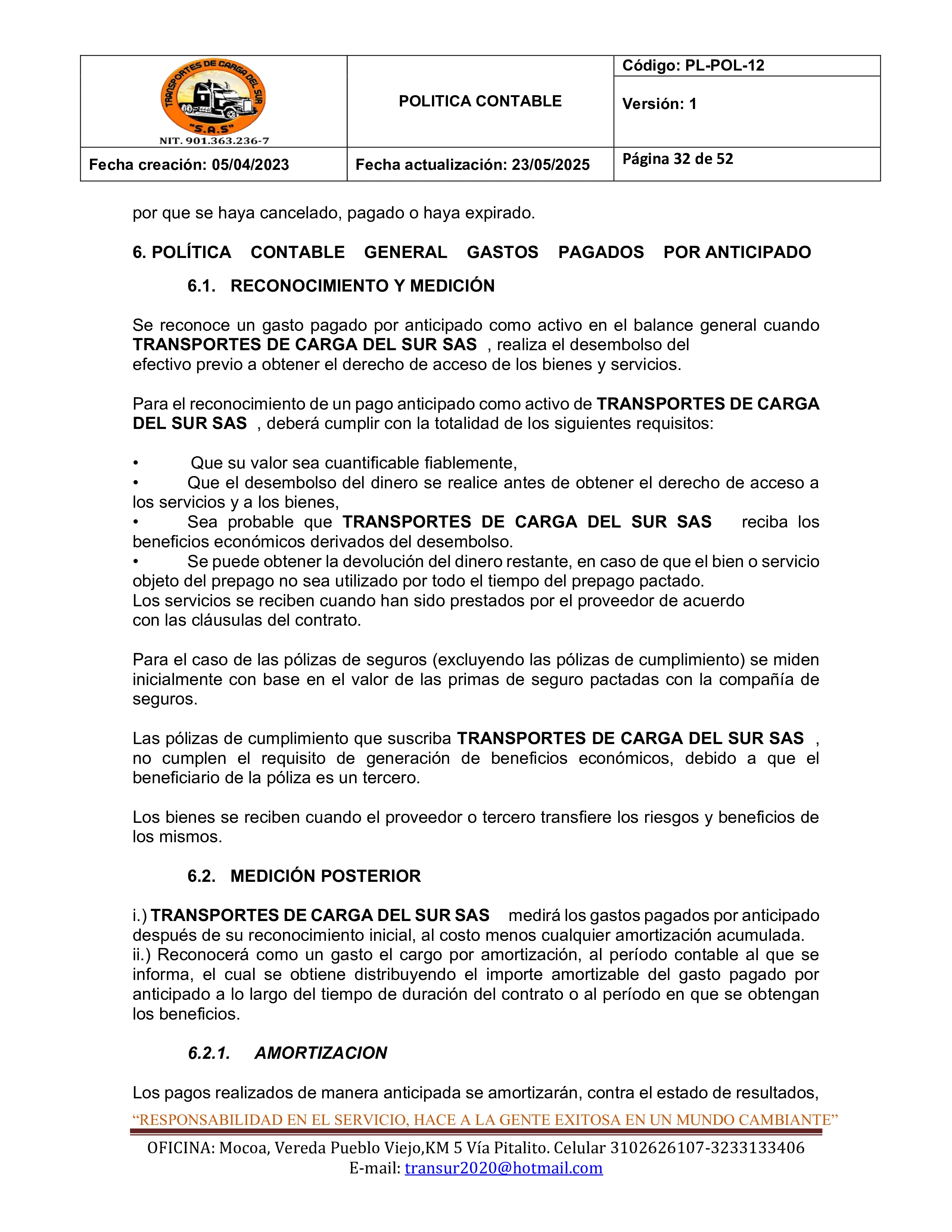 Política Contable 32