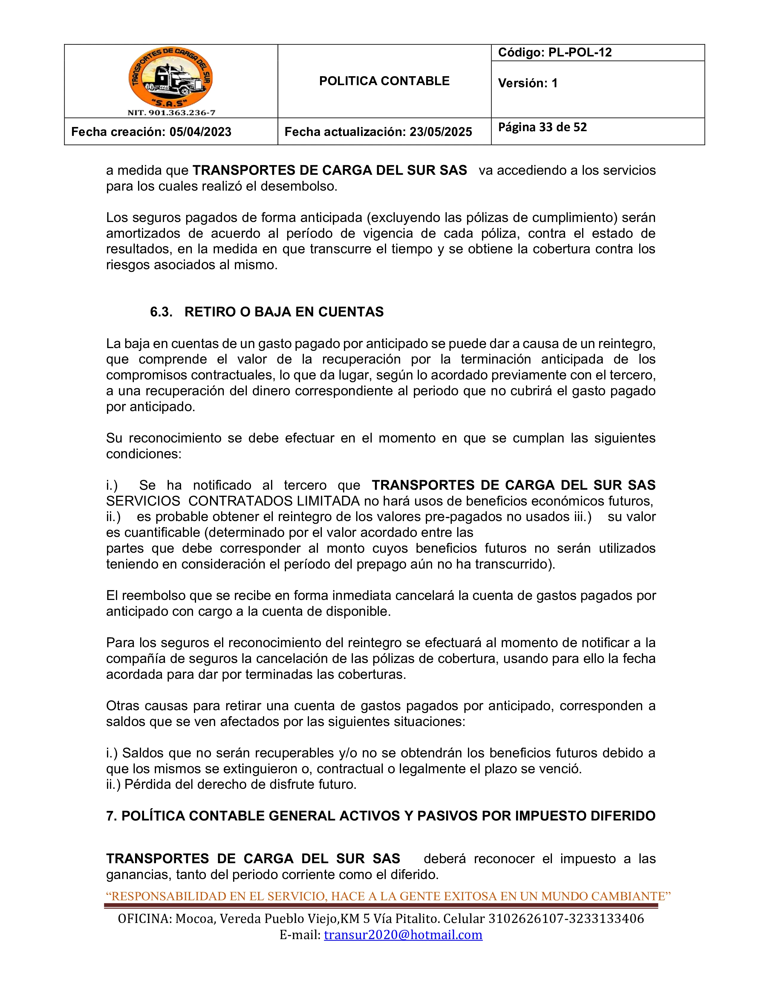 Política Contable 33