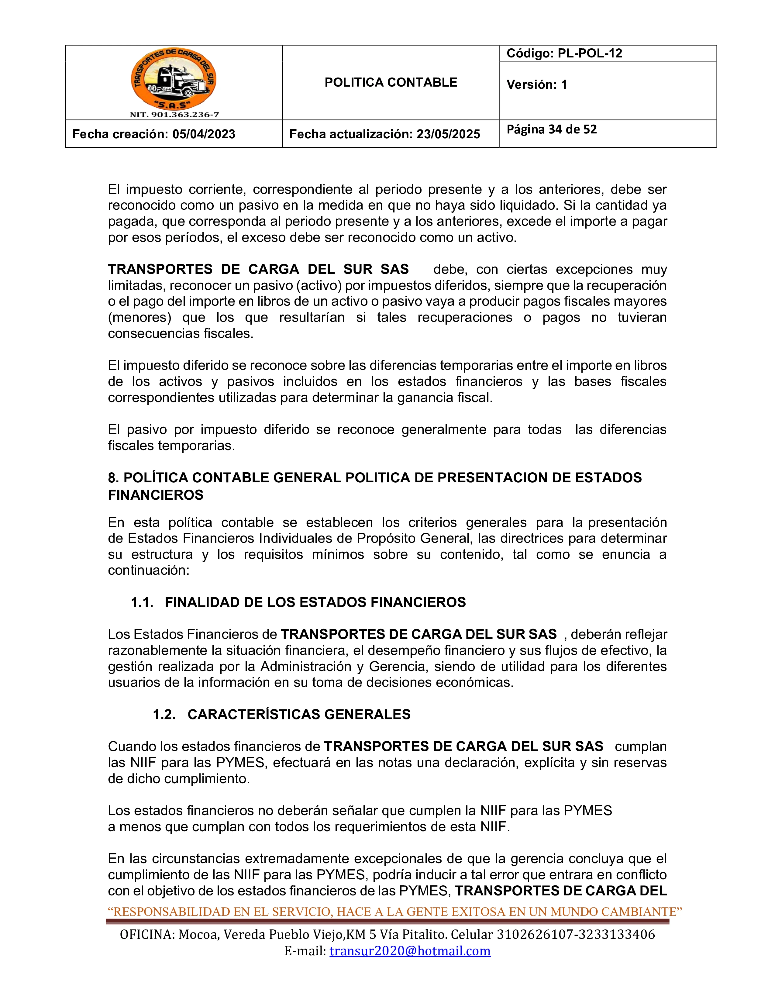 Política Contable 34