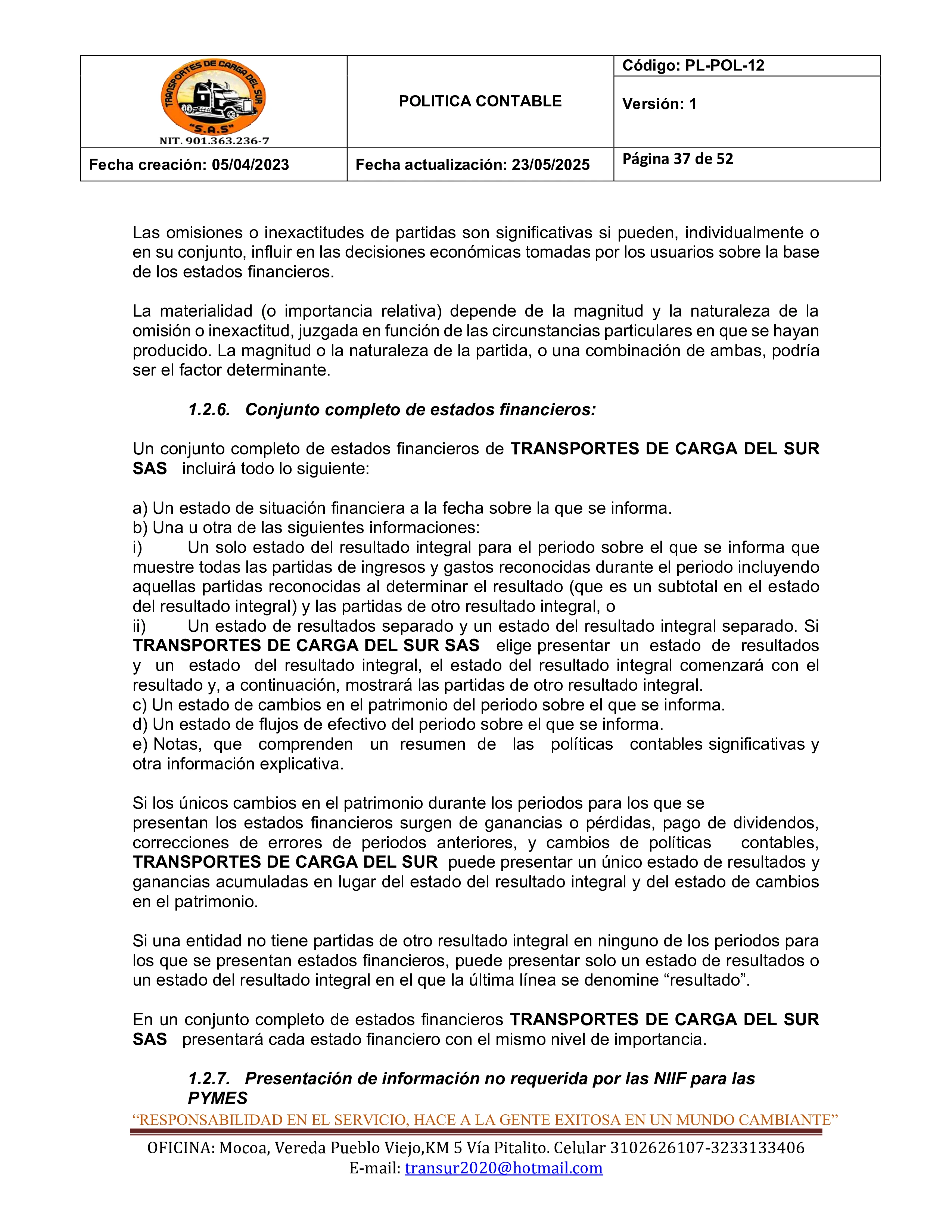 Política Contable 37