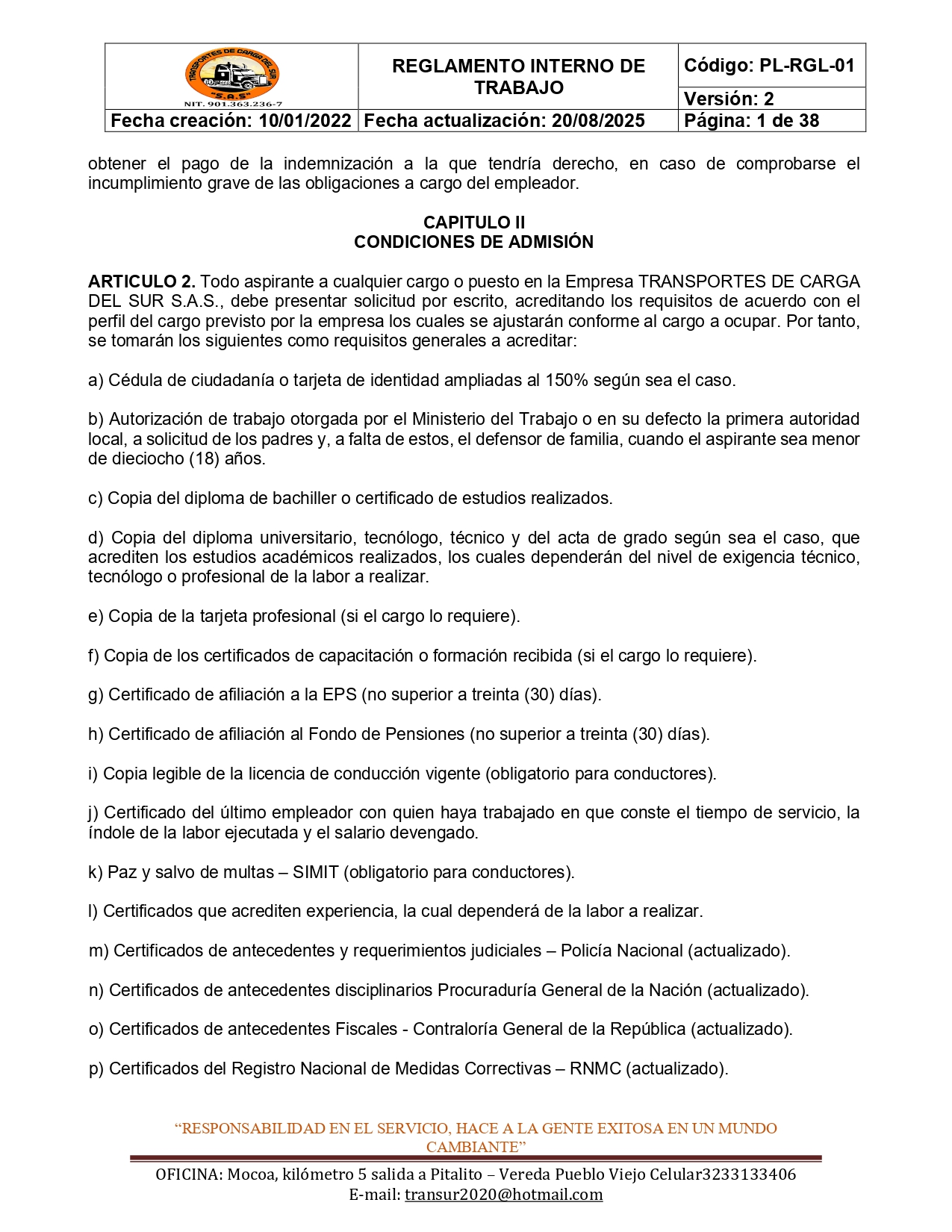 Reglamento Interno 2