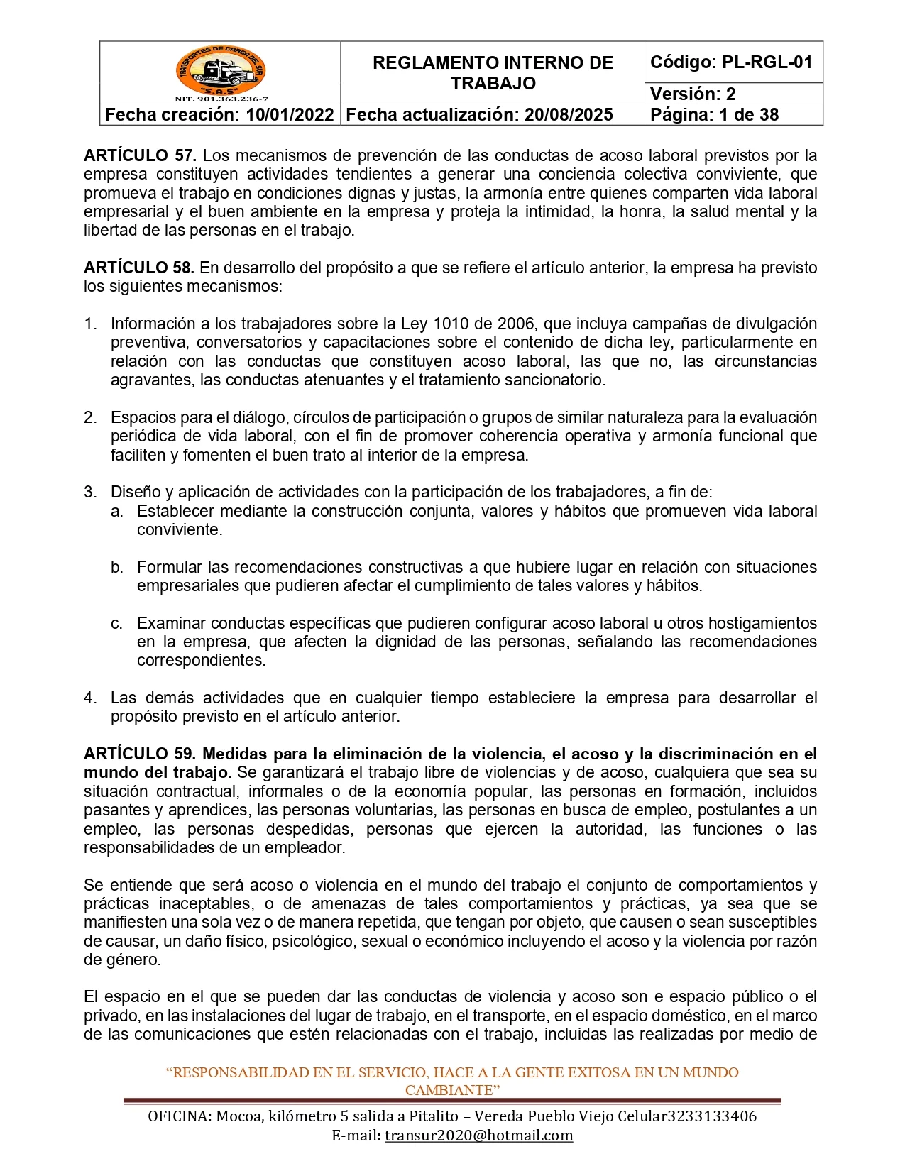 Reglamento Interno 39