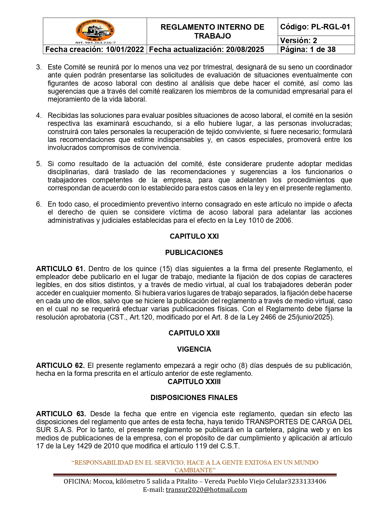 Reglamento Interno 41